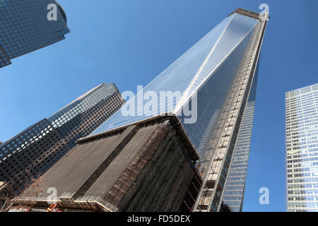 One World Trade Center. Ground Zero. Freedom Tower construction site. Stock Photo