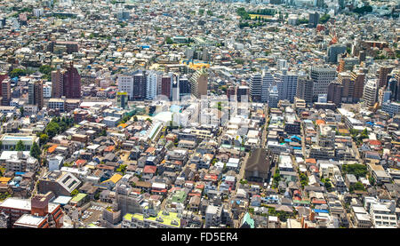 Tokyo, city aerial panoramic view of buildings and street in Shinjuku residential district. Japan, Asia Stock Photo