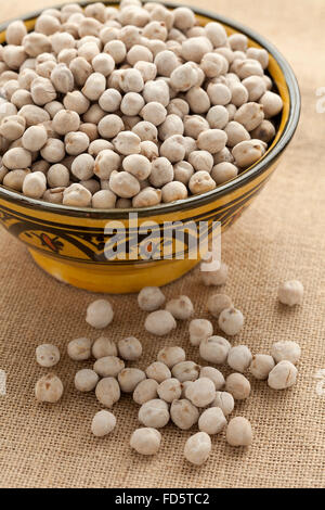 Bowl with Moroccan roasted chickpeas Stock Photo
