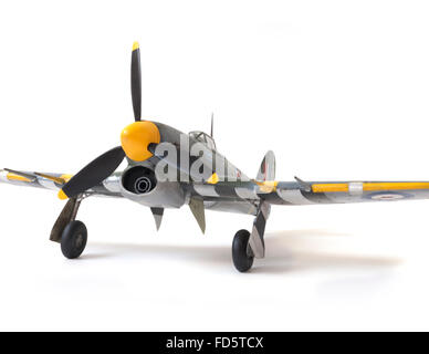 Hawker Typhoon Mk 1B aircraft, WWII, RAF markings. 1:32 fine scale model on white studio background. Stock Photo