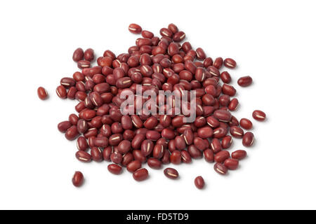Heap of dried Aduki or azuki beans on white background Stock Photo
