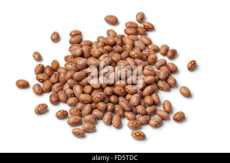 Heap of dried Borlotti beans on white background Stock Photo