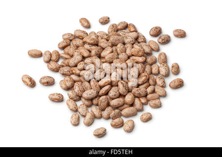 Heap of dried pinto beans on white background Stock Photo