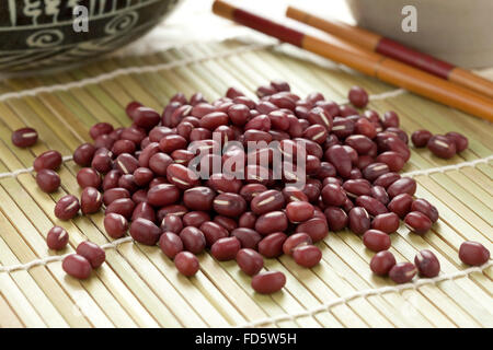Dried Aduki or azuki beans Stock Photo