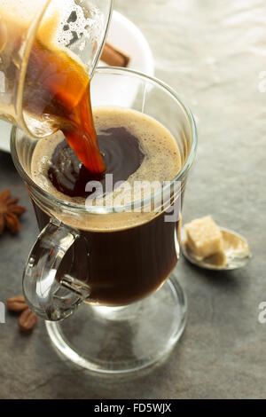 cup of coffee on table Stock Photo