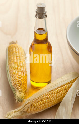 Maize oil and sweet corn Stock Photo