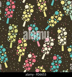 Colorful ice cream seamless pattern. Vector illustration Stock Vector