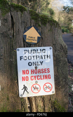 A Public Footpath Only sign, No Horses, No Cycling north east England UK Stock Photo