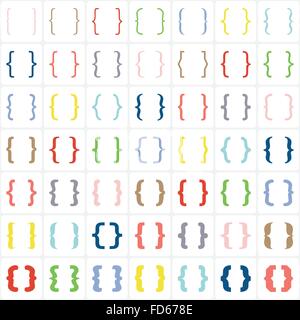 Set of braces or curly brackets icon. Vector Stock Vector