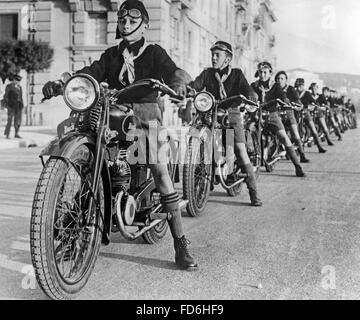 Motorized unit of the fascist 'Balilla' in Italy, 1935. Stock Photo