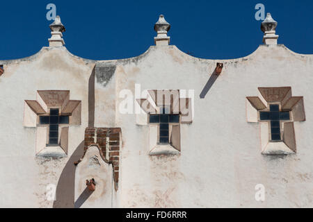 Facade of the fortress like Mexican baroque Sanctuary of Atotonilco and Santa Escuela de Cristo, an important Catholic shrine in Atotonilco, Mexico. Stock Photo