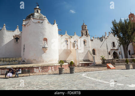 Facade of the fortress like Mexican baroque Sanctuary of Atotonilco, and important Catholic shrine in Atotonilco, Mexico. Stock Photo