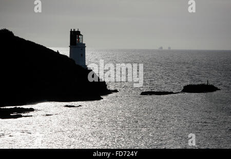 St Anthony's Lighthouse stands on St Anthony Head, near Falmouth in Cornwall, Britain January 5, 2013. Photograph by John Voos Stock Photo