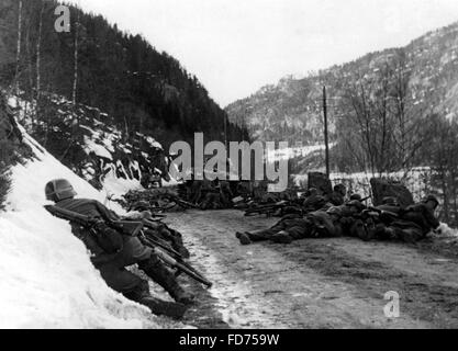 German soldiers in Norway, 1940 Stock Photo