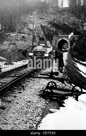 German tank in Norway, 1940 Stock Photo