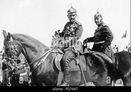 Chief of the General Staff von Moltke with Emperor Wilhelm II, 1911 Stock Photo