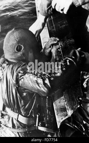 German commando frogman in World War II, 1944 Stock Photo