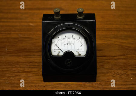 Vintage ammeter. Stock Photo