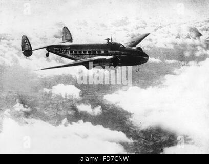 Greeting card of Chamberlain with Lockheed 14 Super Electra, 1938 Stock Photo