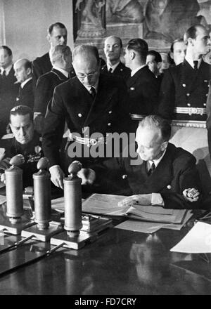 Ciano and Ribbentrop during the extension of the Anti-Comintern Pact, 25.11.1941 Stock Photo