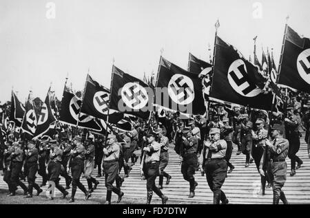 Parade of the SA at the Nuremberg Rally in 1936 Stock Photo