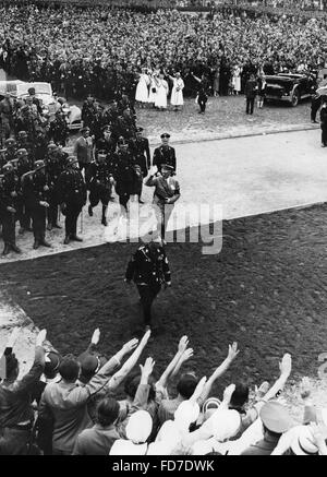 Adolf Hitler at the tenth anniversary of the Nazi Party in Weimar, 1936 Stock Photo