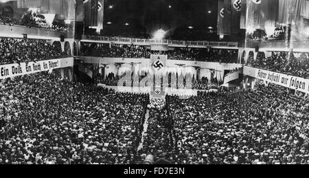 Crowd in the Sportpalast in Berlin, 1938 Stock Photo