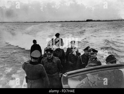 Inspection of German coastal fortifications on the Atlantic Wall, 1944 Stock Photo