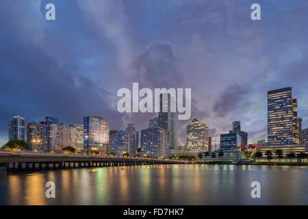 City Lights - Brickell Miami Stock Photo
