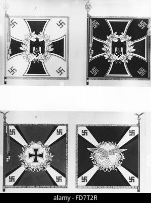 Troop flags of the newly formed Wehrmacht, 1936 Stock Photo