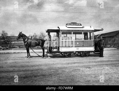 Horse tram in Munich Stock Photo