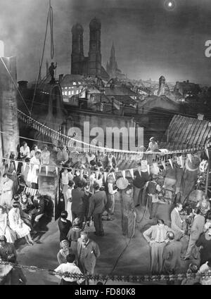 Scene over the roofs of Schwabing in Munich, 1931 Stock Photo