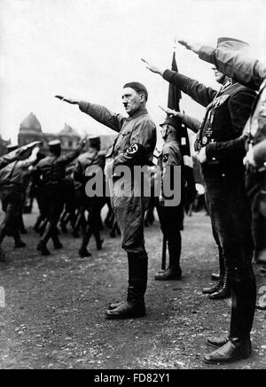 Adolf Hitler at an SA parade in Brunswick, 1933 Stock Photo