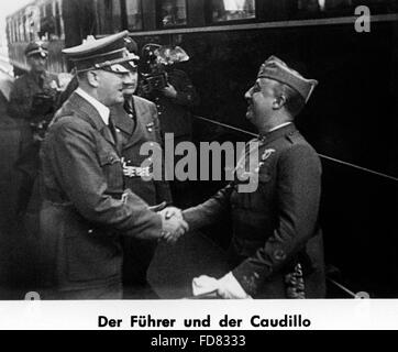 Adolf Hitler with Francisco Franco, 1940 Stock Photo