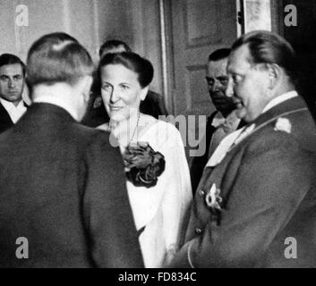 Adolf Hitler, Winifred Wagner and Hermann Göring, 1936 Stock Photo