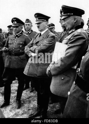 General von Kluge, Adolf Hitler, Martin Bormann, Dr. Brandt and General ...