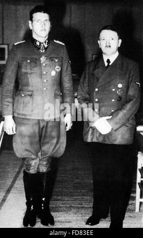Adolf Hitler with Otto Skorzeny, 1943 Stock Photo
