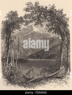 ADIRONDACKS: Whiteface Mountain, from Lake Placid. New York State, print 1874 Stock Photo