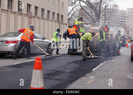 workers construction road alamy municipal resurfacing usa