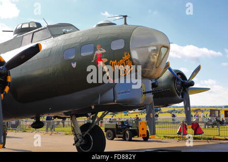 Boeing B-17F Flying Fortress Memphis Belle at Duxford Air Show 2012 Stock Photo