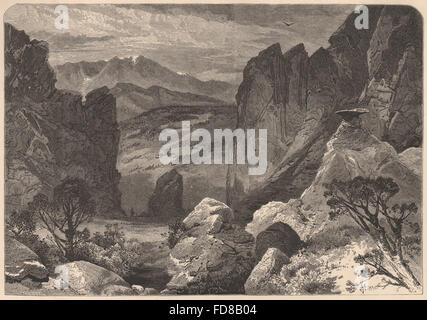 COLORADO: Pike's peak, from Garden of the Gods. Rocky Mountains, print 1874 Stock Photo