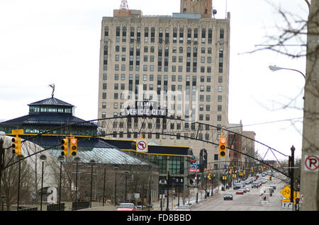 Downtown Flint, Michigan USA Stock Photo