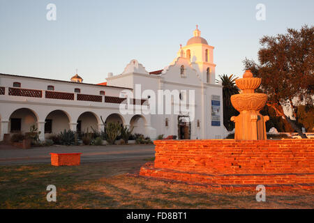 Sunset at the San Luis Rey de Francia mission in Oceanside Stock Photo