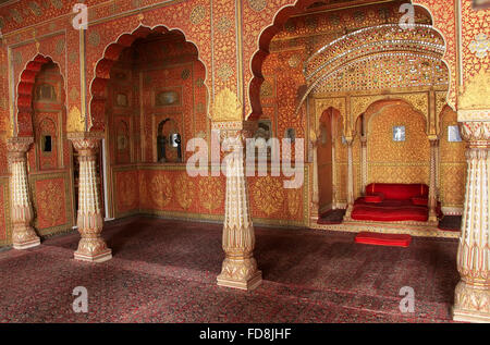 Private Audience Hall, Junagarh fort, Bikaner, Rajasthan, India Stock Photo