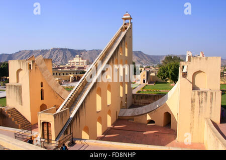 Astronomical Observatory Jantar Mantar in Jaipur, India.  It is a collection of 19 instruments, built by the Rajput king Sawai J Stock Photo
