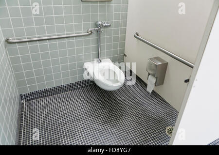 Accessible toilet in public restroom - USA Stock Photo