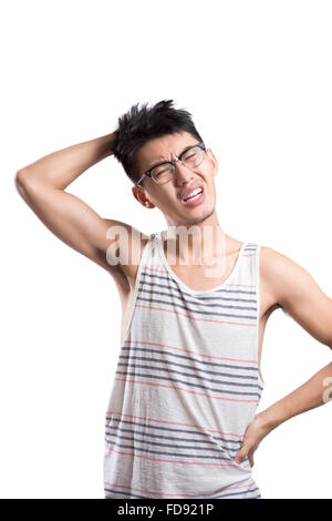 Portrait of young man worried Stock Photo