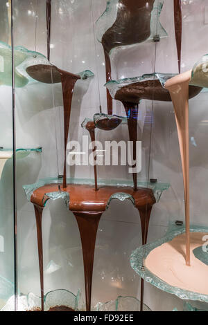 Worlds largest chocolate fountain in the Bellagio casino and resort Las Vegas, Nevada, USA Stock Photo