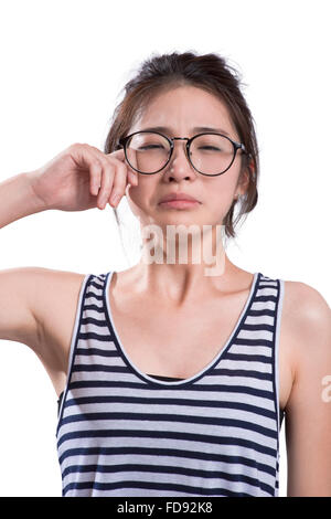 Portrait of young woman crying Stock Photo