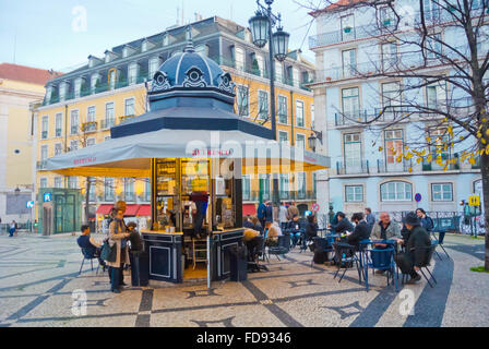 Kiosk with a terrace, Largo de Camões, Chiado, Lisbon, Portugal Stock Photo